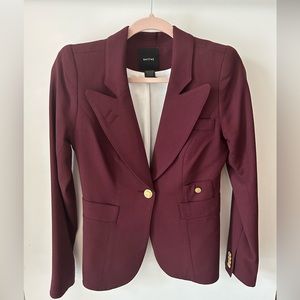 Smythe Duchess Single Breasted Fitted Burgundy Plum Blazer.